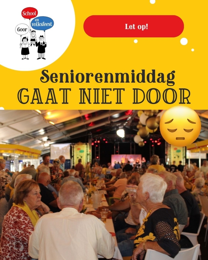 Seniorenmiddag geannuleerd vanwege verwachte hitte